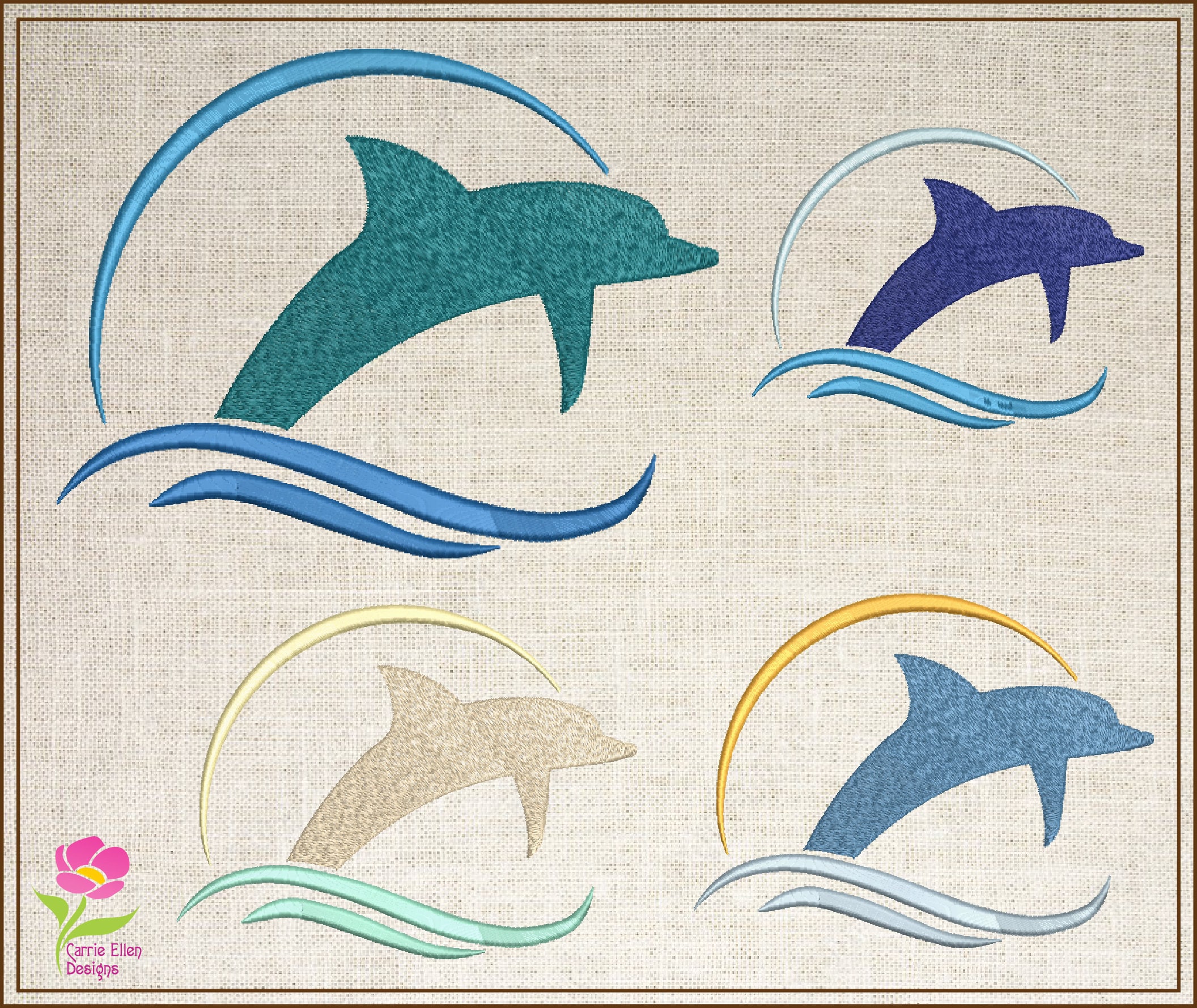 Dolphin Machine Embroidery Design Bottlenose Dolphin picture