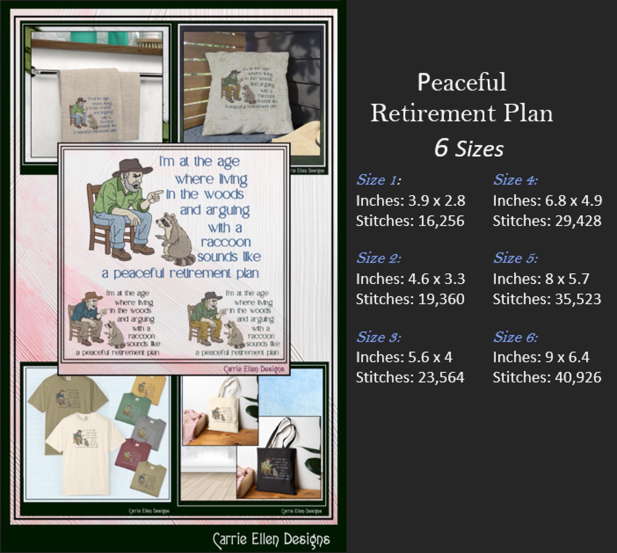 Peaceful Retirement Plan – Funny Machine Embroidery Design | Man ...