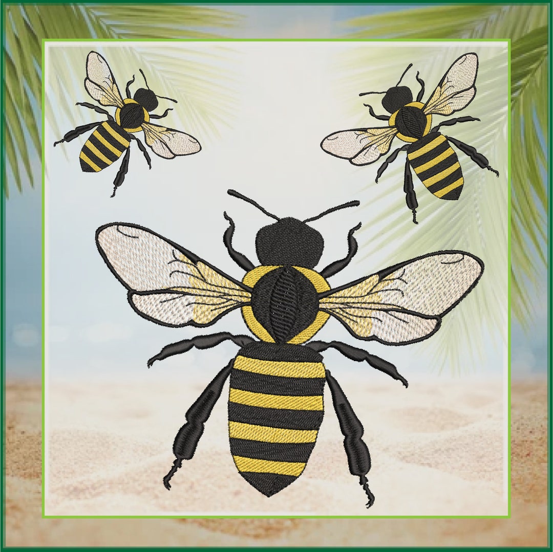 Bumble Bee Machine Embroidery Design Bumblebee Embroidery Etsy