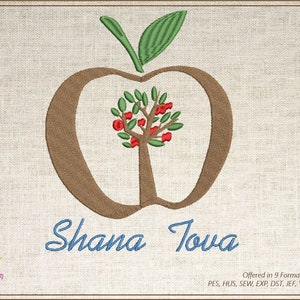 Rosh Hashana Machine Embroidery Design, Shana Tova, Jewish Holiday Embroidery, Jewish New Year, Judaica Embroidery, 8 Sizes (0160)