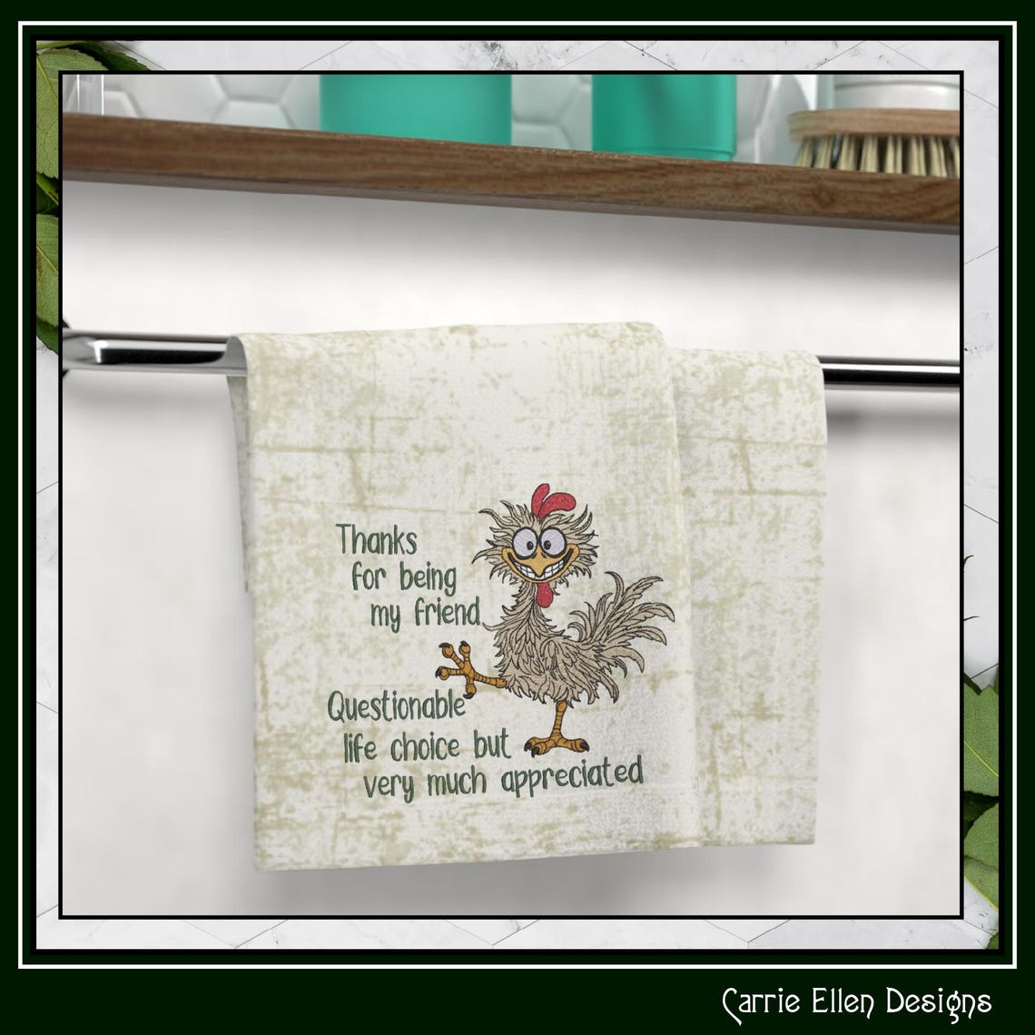 Questionable Life Choice – Funny Chicken Machine Embroidery Design ...