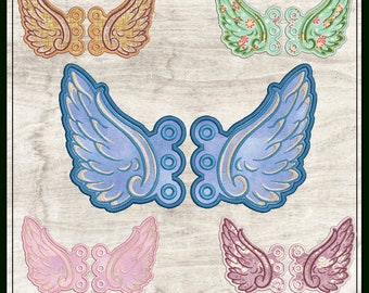 Angel Wing Machine Embroidery Show Wing Design, Butterfly Wings for Shoes and Boots, Shoe Accessories (2134)