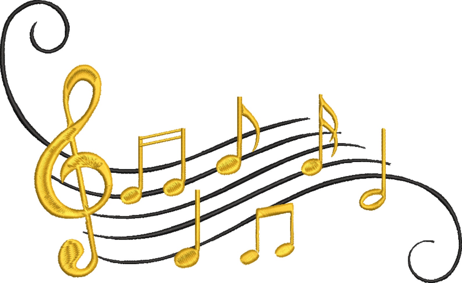 Music Note Embroidery Musical Chord Machine Embroidery Etsy