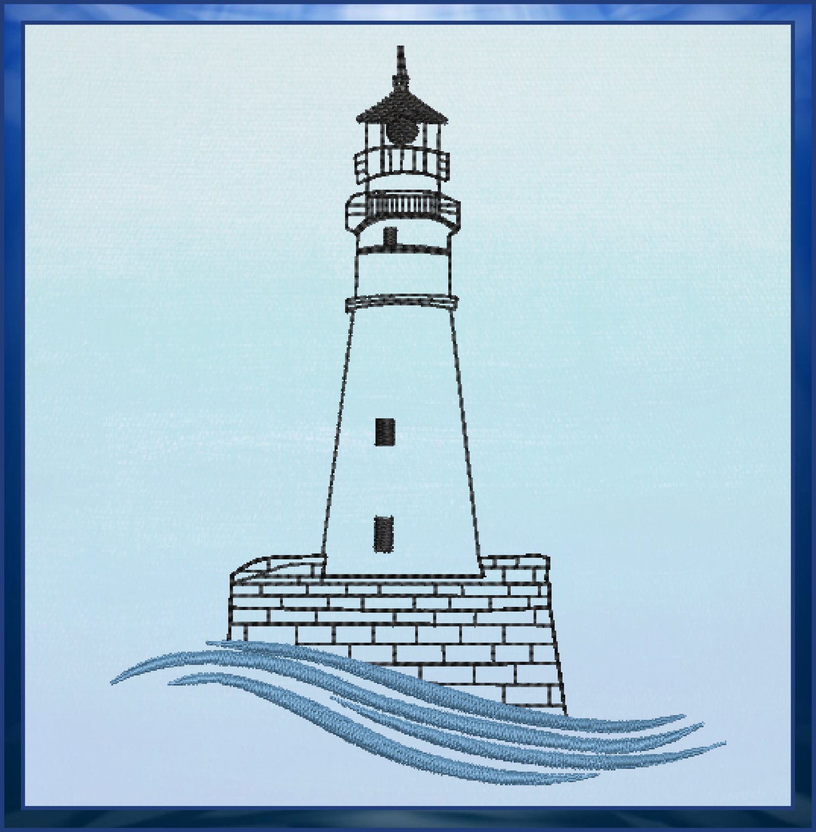 Lighthouse Machine Embroidery Design Coastal Light House Etsy
