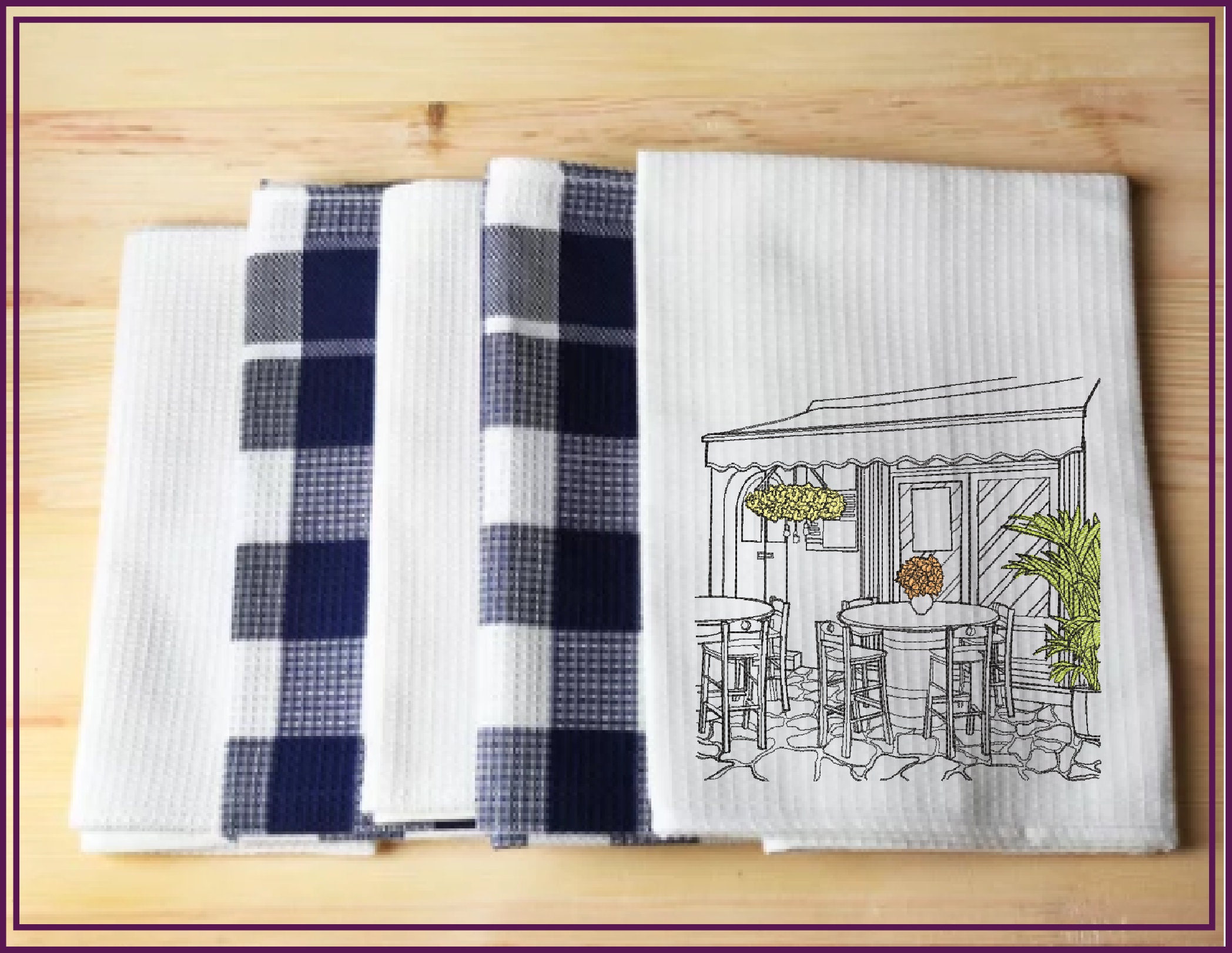 Patio Café Scene Machine Embroidery Design, Street Café Bistro ...