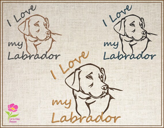 Sewing & Needlecraft Patterns 6 Sizes I Love my Labrador Dog Embroidery ...