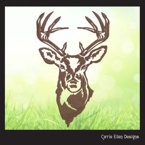 Deer Embroidery Design, Stag Head Profile Machine Embroidery, Wildlife Animal Design, Towel Gift, Machine Embroidery Design, PES Embroidery, Embroidery Patterns, Design Update, Bestseller, Embroidery Pattern, Custom Embroidery Carrie Ellen Designs