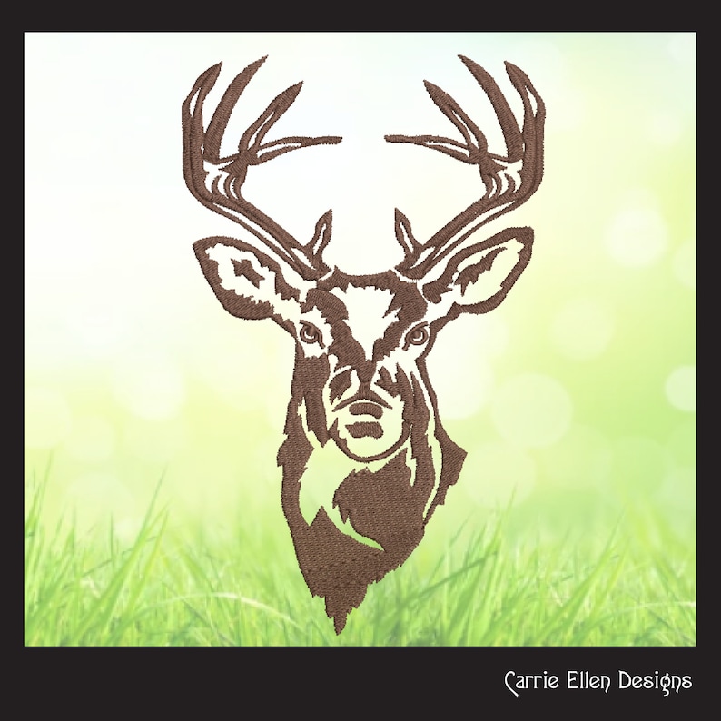Deer Embroidery Design, Stag Head Profile Machine Embroidery, Wildlife Animal Design, Towel Gift, Machine Embroidery Design, PES Embroidery, Embroidery Patterns, Design Update, Bestseller, Embroidery Pattern, Custom Embroidery Carrie Ellen Designs