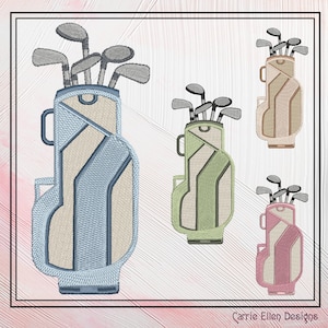 Golftasche Stickdatei, Sport Stickdatei, Stickdatei, Golf Life, 6 Größen (0105)