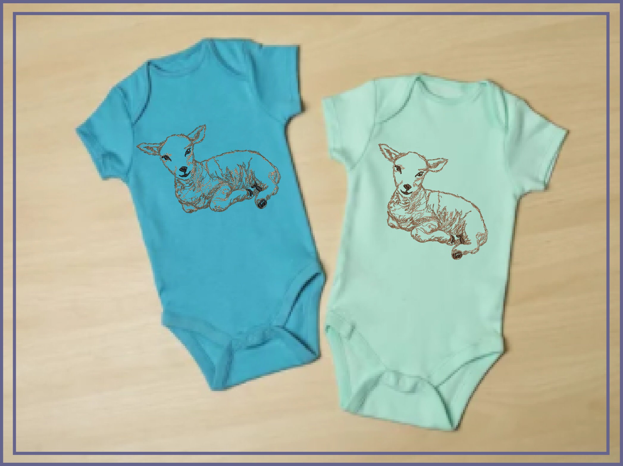 Little Lamb Machine Embroidery Sketch Design Farm Animal Etsy