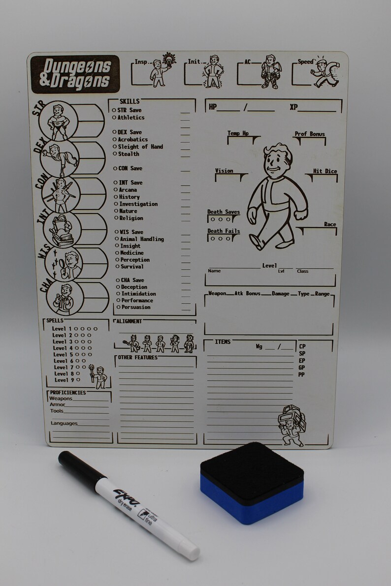 Reusable Dryerase D&D Character Sheet With Optional Etsy New Zealand