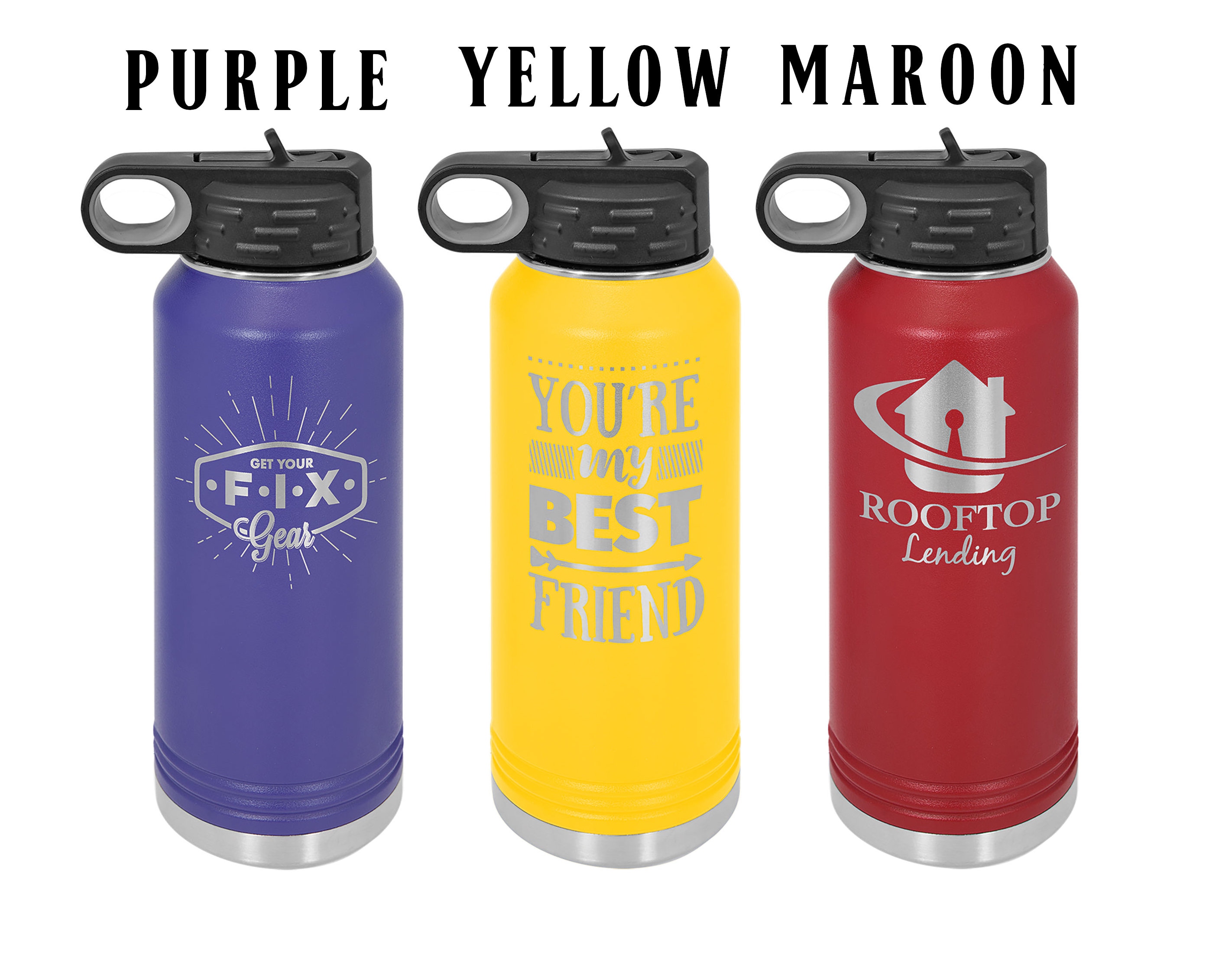 Personalized Custom Laser Engraved Water Bottle 32 OZ Etsy