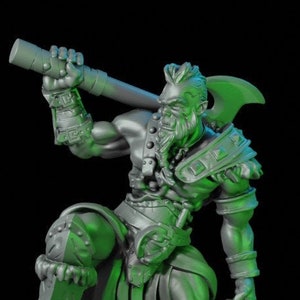 Half-Orc Male Barbarian Axe image 1