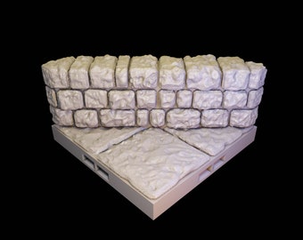 Dungeon Stone - Half Height - Diagonal Wall 2x2