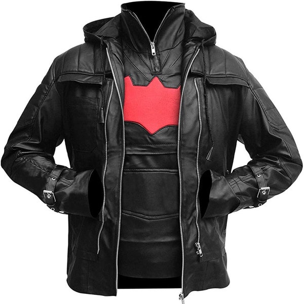 Jason T Red Hood Real Leather Jacket & Vest