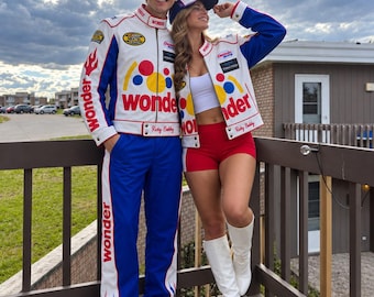 Veste en cuir Ricky Bobby Wonder Bread Racing pour femme | Déguisement d'Halloween