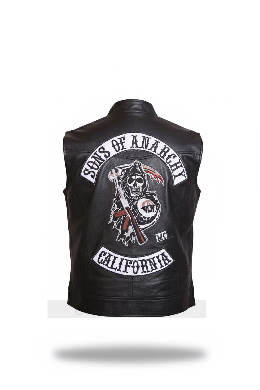 SONS OF ANARCHY レザー ベスト SAMCRO Sons Of Anarchy Official Samcro Men's Vest (S) Black