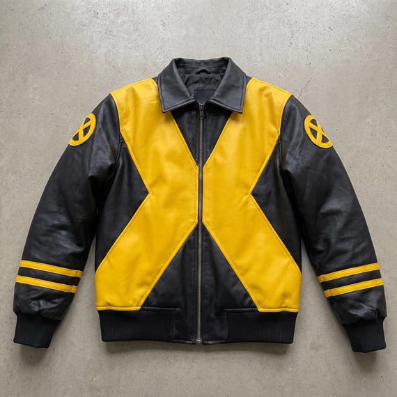 Handmade X-Men 97 Yellow Black Bomber Jacket, Wolverine Inspired Windbreaker, Unisex Comic Cosplay Jacket