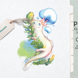 Axolotl Clipart / Cute Axolotl Clipart / Watercolor Axolotl Fan Clipart / Original Watercolor Axolotl Clipart / Pink Axolotl Png Files