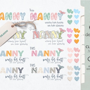 Cette nounou porte son cœur sur sa manche PNG, nounou Valentine Sublimation Clipart, Love nanny Pull Design, Cute Nanny Birthday Png