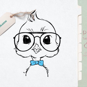 Ostern Küken Baby Junge mit Brille PNG | Kinder Ostern PNG |  Süßes Baby Junge Küken mit Brille Ostern PNG Sublimation