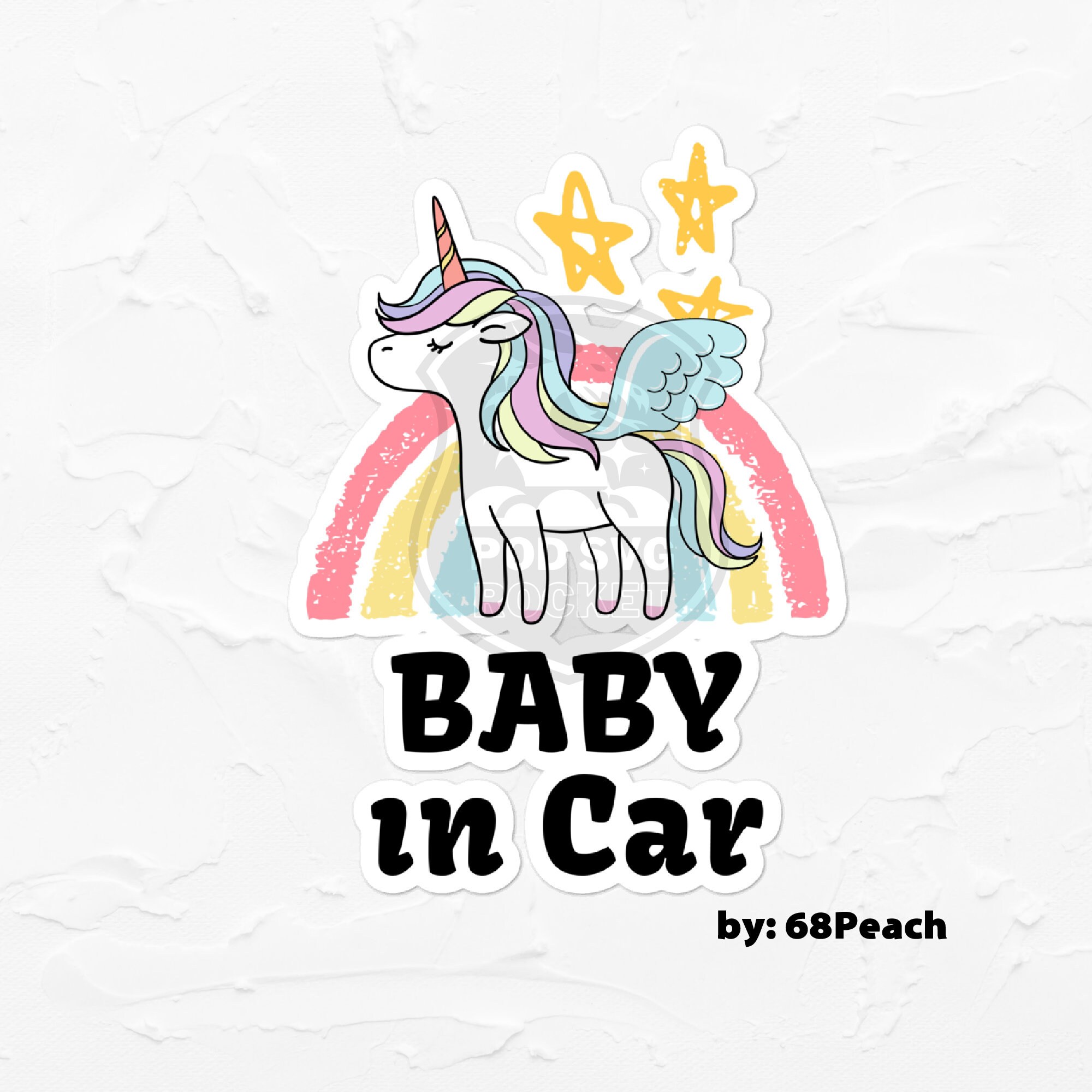 Baby im Auto Einhorn Regenbogen Baby Im Auto Baby innen | Etsy