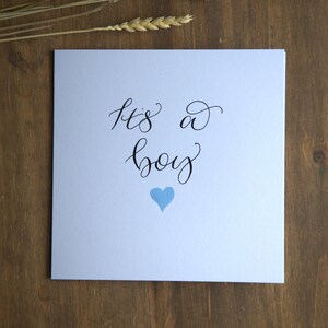 C'est un garçon | carte bébé garçon | Cadeaux pour nouveau-nés | Calligraphie moderne manuscrite | Cadeaux pour bébé | Bienvenue au monde, petit garçon