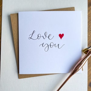 Anniversary Card | Handwritten Modern Calligraphy | Minimalistic Card | Love You Card | For Husband | For Fiance | Cute Anniversary Card