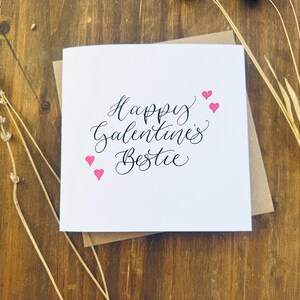 Joyeuse Saint-Valentin | Calligraphie moderne manuscrite | carte minimaliste | Carte de la Saint-Valentin simple | Saint-Valentin d'un ami | Palentine