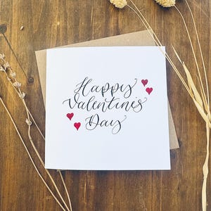 Joyeuse Saint-Valentin | Calligraphie moderne manuscrite | carte minimaliste | Carte de Saint-Valentin simple