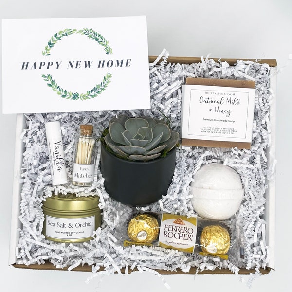 House Warming Gifts, New Home Gift, New Apartment Gift, Happy New Home, Home Sweet Home, Succulent Gift Box