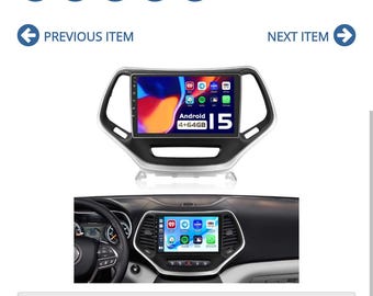 WJ7854: Android 15 Car Radio for Jeep Cherokee 20132018 101 inch Capacitive HD Touch Screen for Cherokee Head Unit with Carplay Android Auto