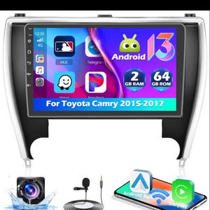 Lot # GK4289: Car Stereo for Toyota Camry 2015 2016 2017 with Wireless Apple Carplay Android Auto 2+64G Android 13 10.1 inch Touch Screen Ra