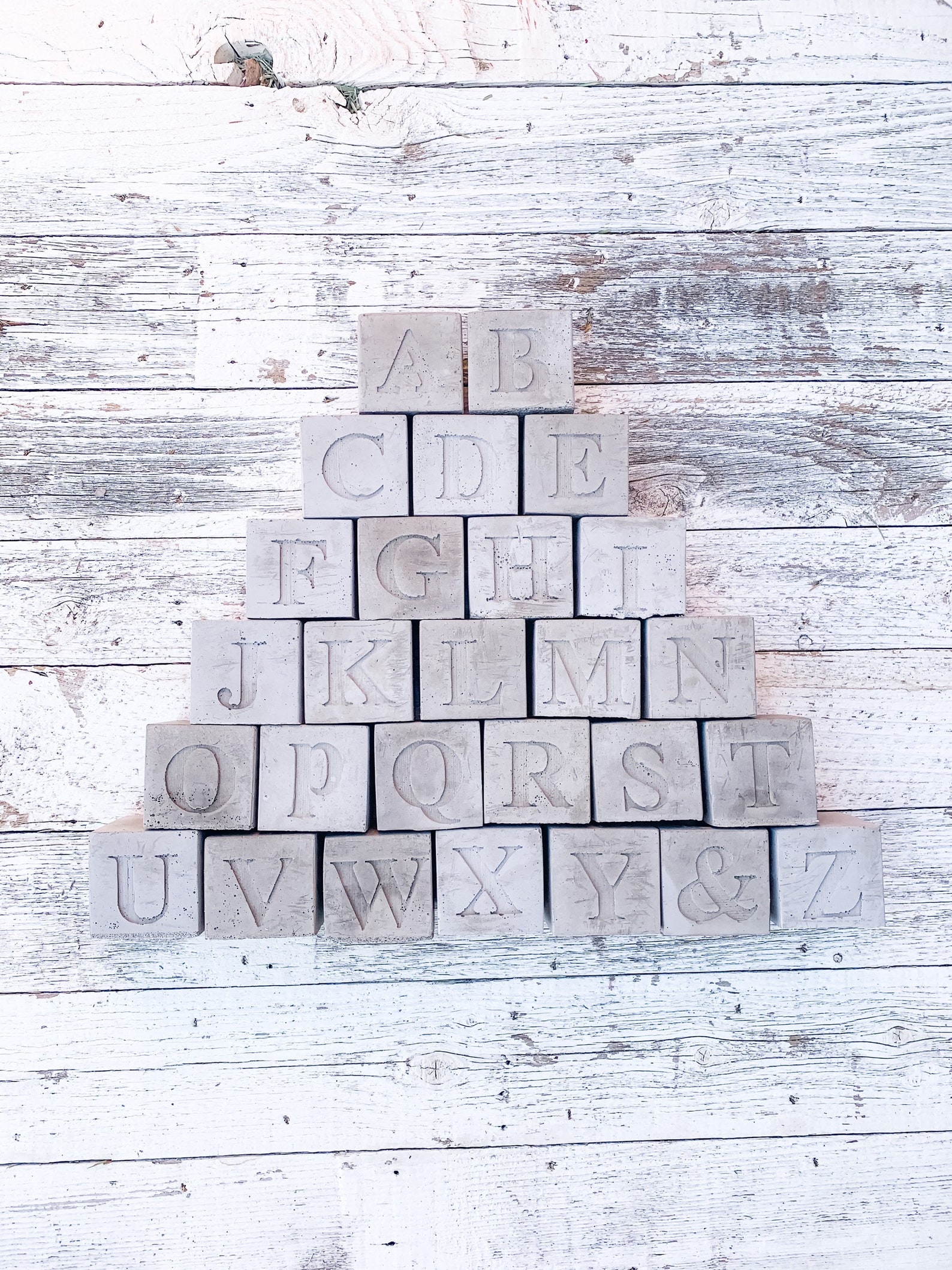 Concrete Letter Blocks Decorative for Names Initials Words Etsy