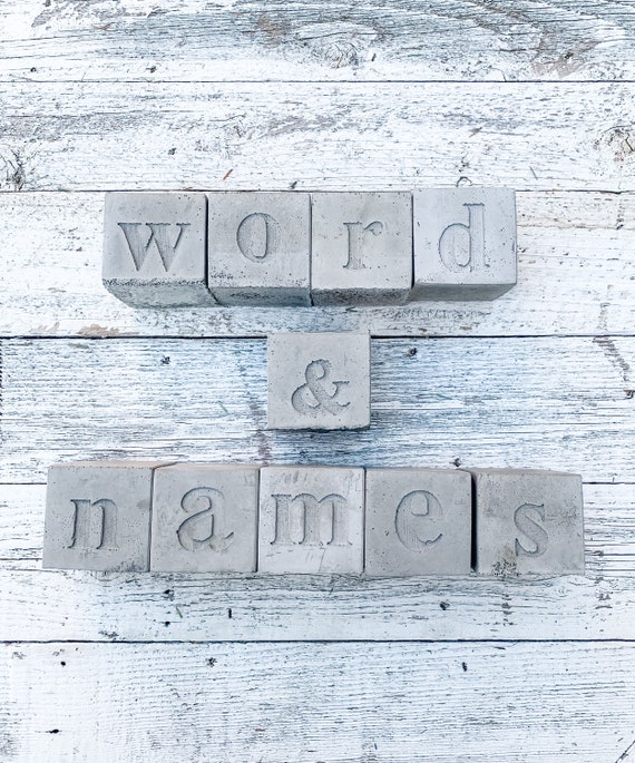 Concrete Letter Blocks Decorative for Names Initials Words Etsy