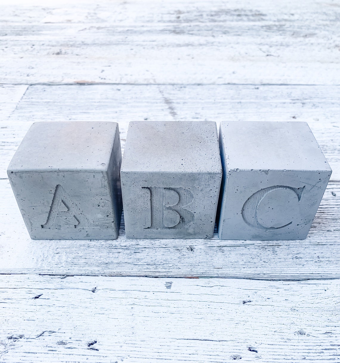 Concrete Letter Blocks Decorative for Names Initials Words Etsy