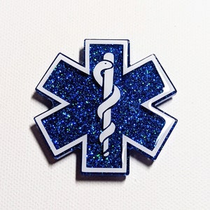 Star of life badge reel, EMT badge clip, paramedic gift, retractable badge holder, EMT gifts for her, EMT graduation gift, interchangeable