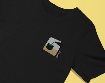 Embroidered Matcha Tea T-Shirt, Green Tea T-Shirt, Matcha Lover T-Shirt, Tea Lover T-Shirt, Eco-Friendly T-Shirt, Tea Lover Gift