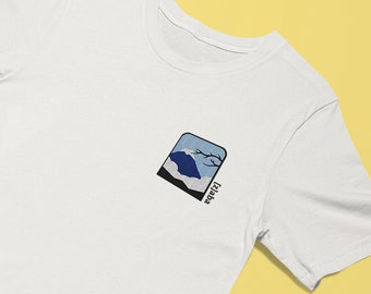Embroidered Fuji T-Shirt, Mount Fuji T-Shirt, Fuji Mountain T-Shirt, Eco-Friendly T-Shirt, Organic Cotton T-Shirt, Japanese Design T-Shirt