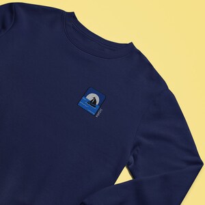 Embroidered Sail boat Sweatshirt, Sailboat Sweatshirt, Embroidered Sweatshirt, Streetwear Sweatshirt, Graphic Sweatshirt, Sailing Lover Oxford navy