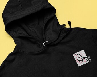 Sudadera con capucha de flor de cerezo bordada, sudadera con capucha Sakura, sudadera con capucha de flores bordada, sudadera con capucha bordada, sudadera con capucha de diseño japonés