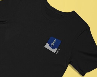 Embroidered Spacex Starship T-Shirt, Spacex T-Shirt, Rocket T-Shirt, Embroidered T-Shirt, Eco-Friendly T-Shirt, Spacex Starship, Space Lover