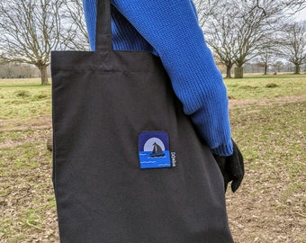 Embroidered Sail boat Tote Bag, Sailboat Tote, Embroidered Tote, Sustainable Tote, Minimalist Tote, Canvas Tote, Embroidered Bag, Sailing