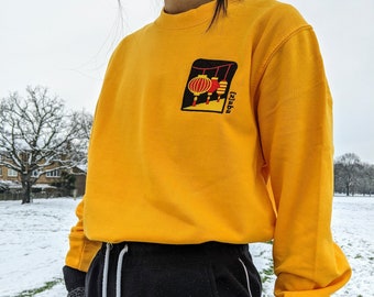 Embroidered Lantern Sweatshirt, Lunar New Year Sweatshirt, Embroidered Sweatshirt, Streetwear Sweatshirt, Graphic Sweatshirt,Chinese Lantern