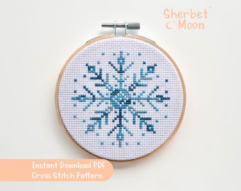 Small Snowflake Cross Stitch Pattern: Winter Theme (Downloadable PDF)