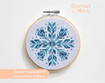 Small Snowflake Cross Stitch Pattern: Winter Theme (Downloadable PDF)
