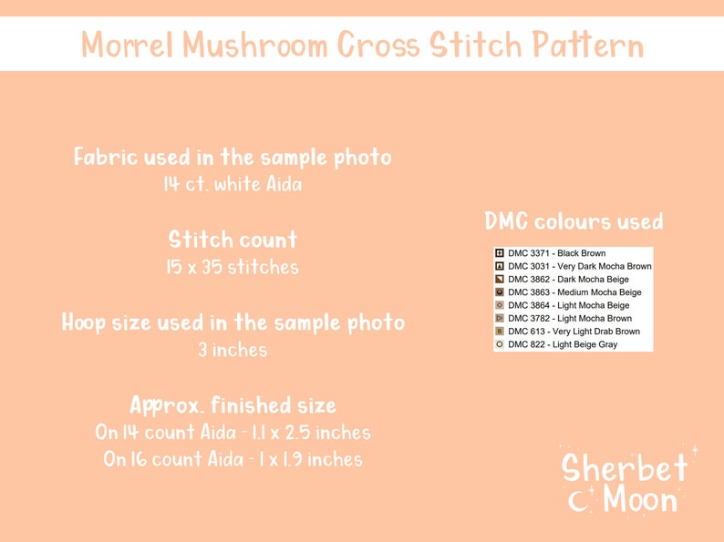 Morrel Pattern Morel Mushroom Cross Stitch Pattern: Mini Design (PDF Pattern) - Etsy