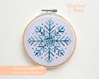 Small Snowflake Cross Stitch Pattern: Winter Theme (Downloadable PDF)