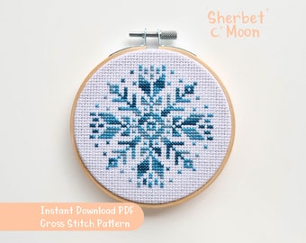 Small Snowflake Cross Stitch Pattern: Winter Theme (Downloadable PDF)