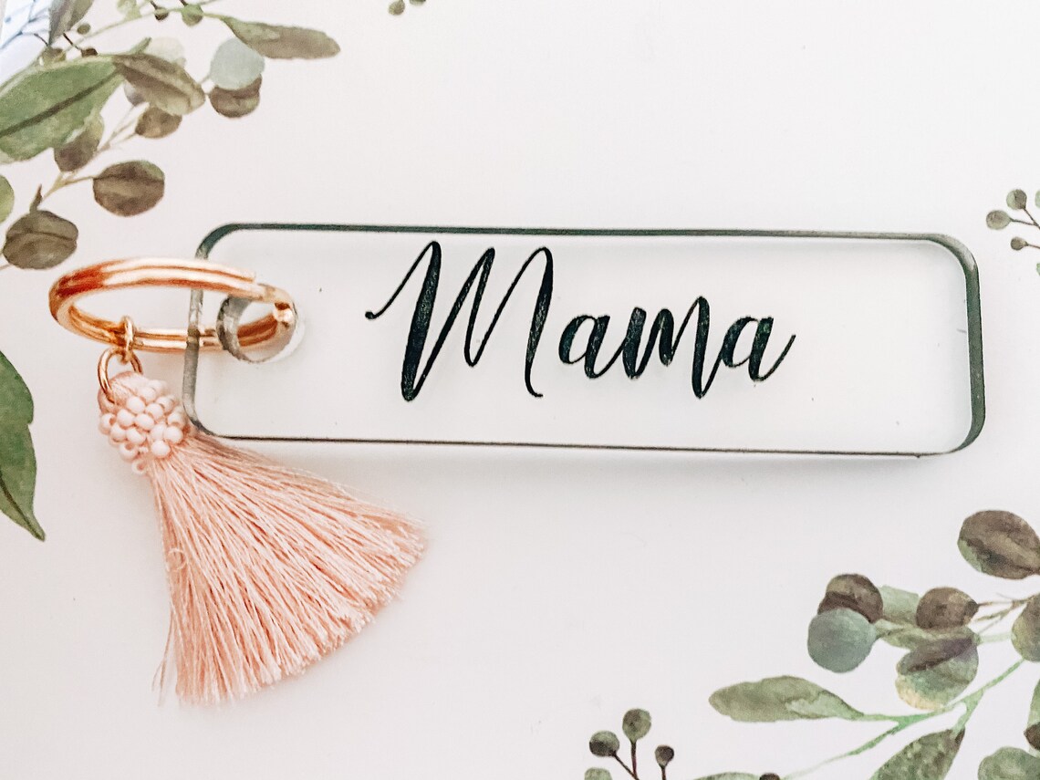 MAMA Keychain Svg FILE Digital Download Create Glowforge Engrave Files